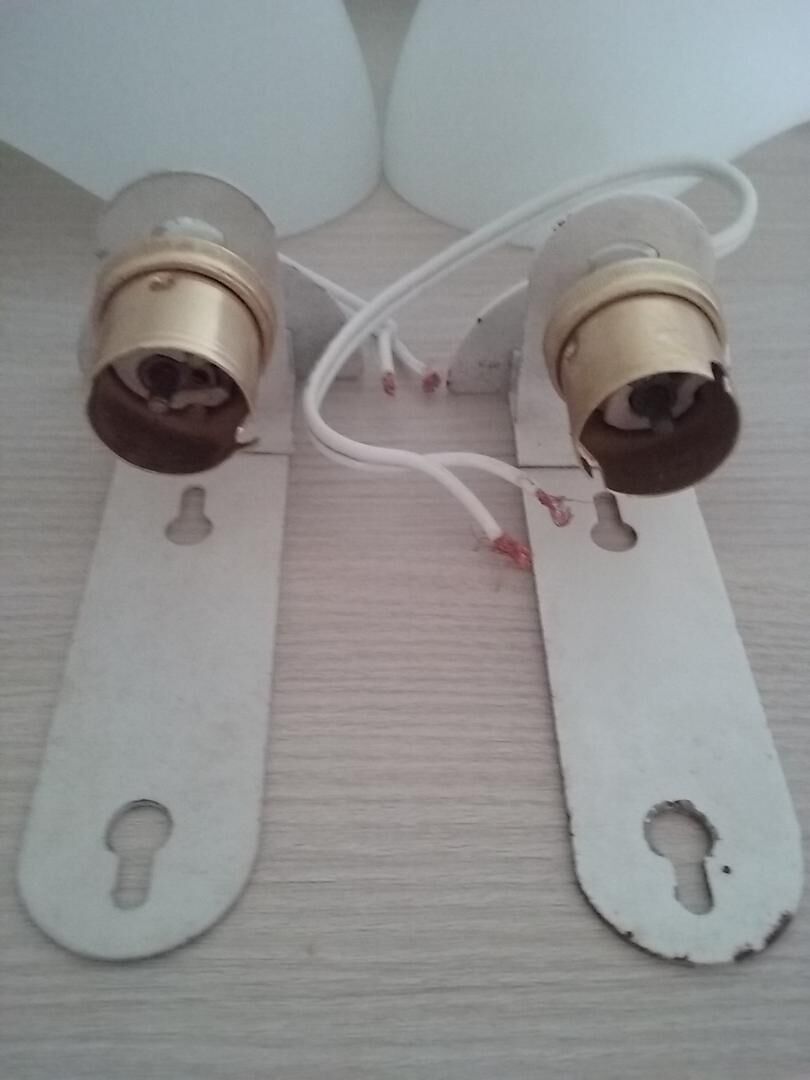 Duo of vintage opaline wall light