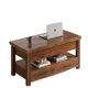 Vintage Lift-Top Coffee Table with Drawers, Hidden Storage & Laptop Stand, Convertible Coffee Table
