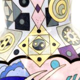 Postmodern Colorful Chinese Jingfa Cloisonné Vase with Brass Base