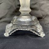 Paire d'anciens bougeoirs enverre Marie et Jésus