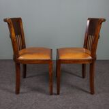 Set of 6 leather dining chairs