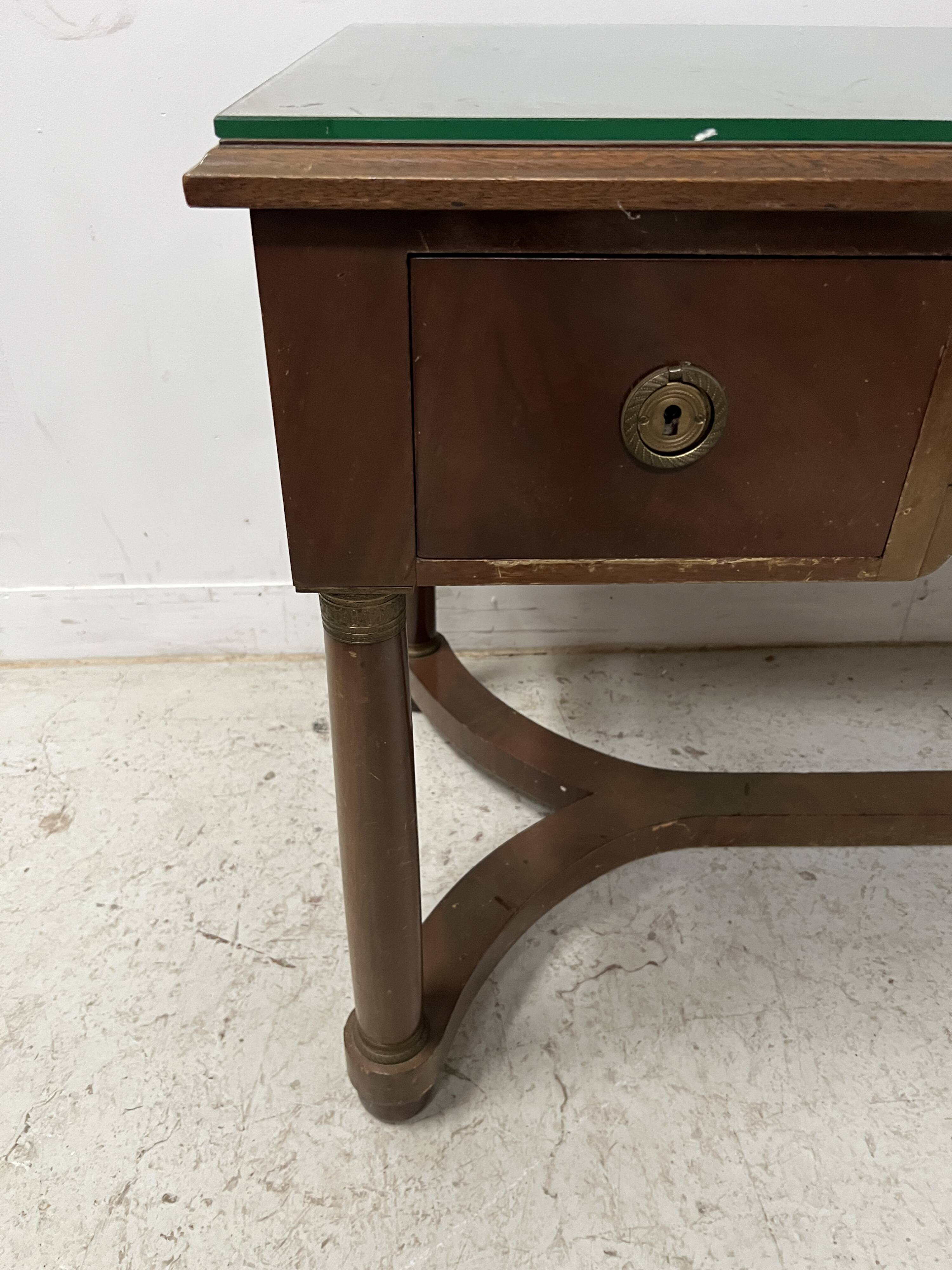 Empire style desk in mahogany and veneer, 20th century