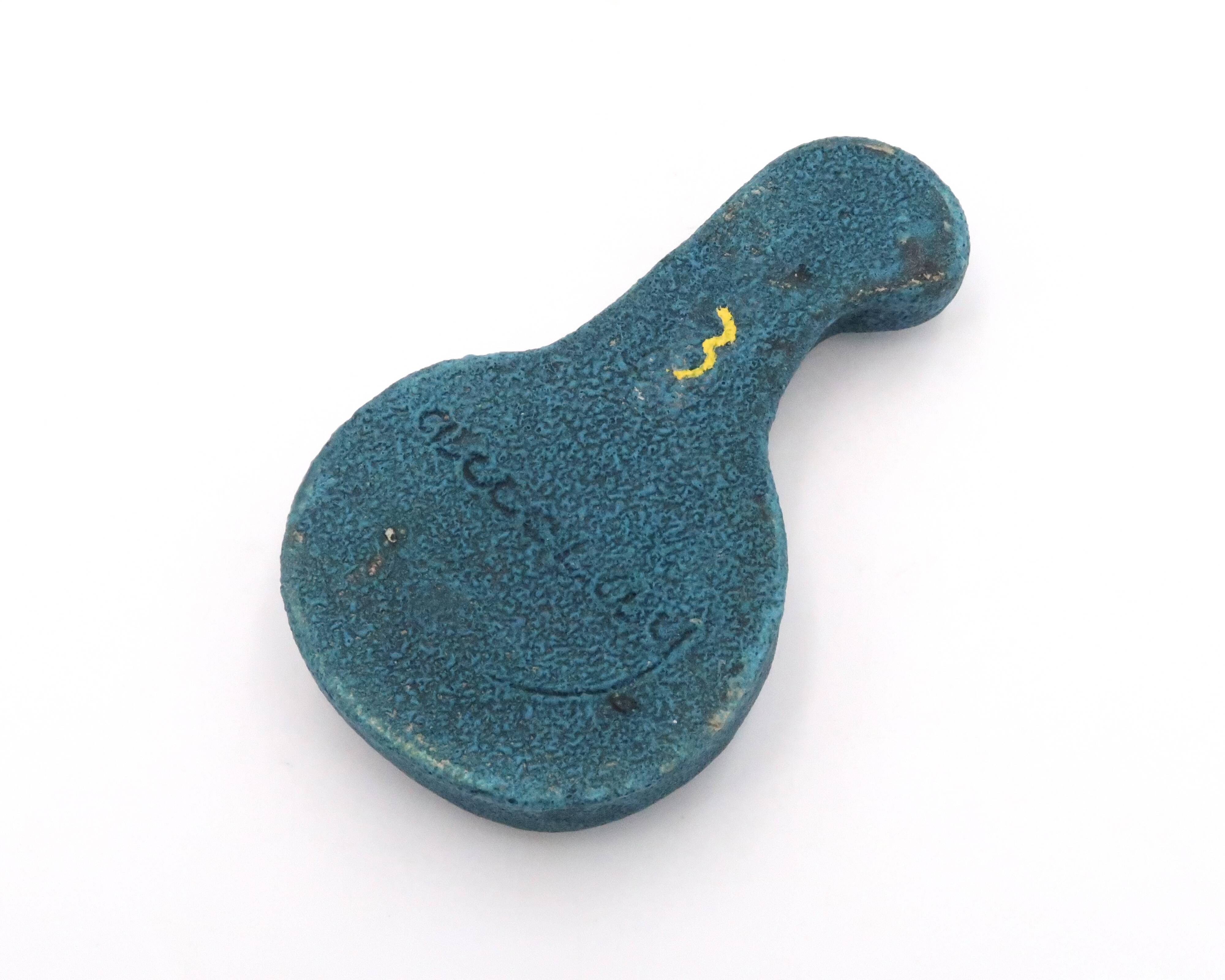 Accolay blue ceramic free-form ashtray, 1960s