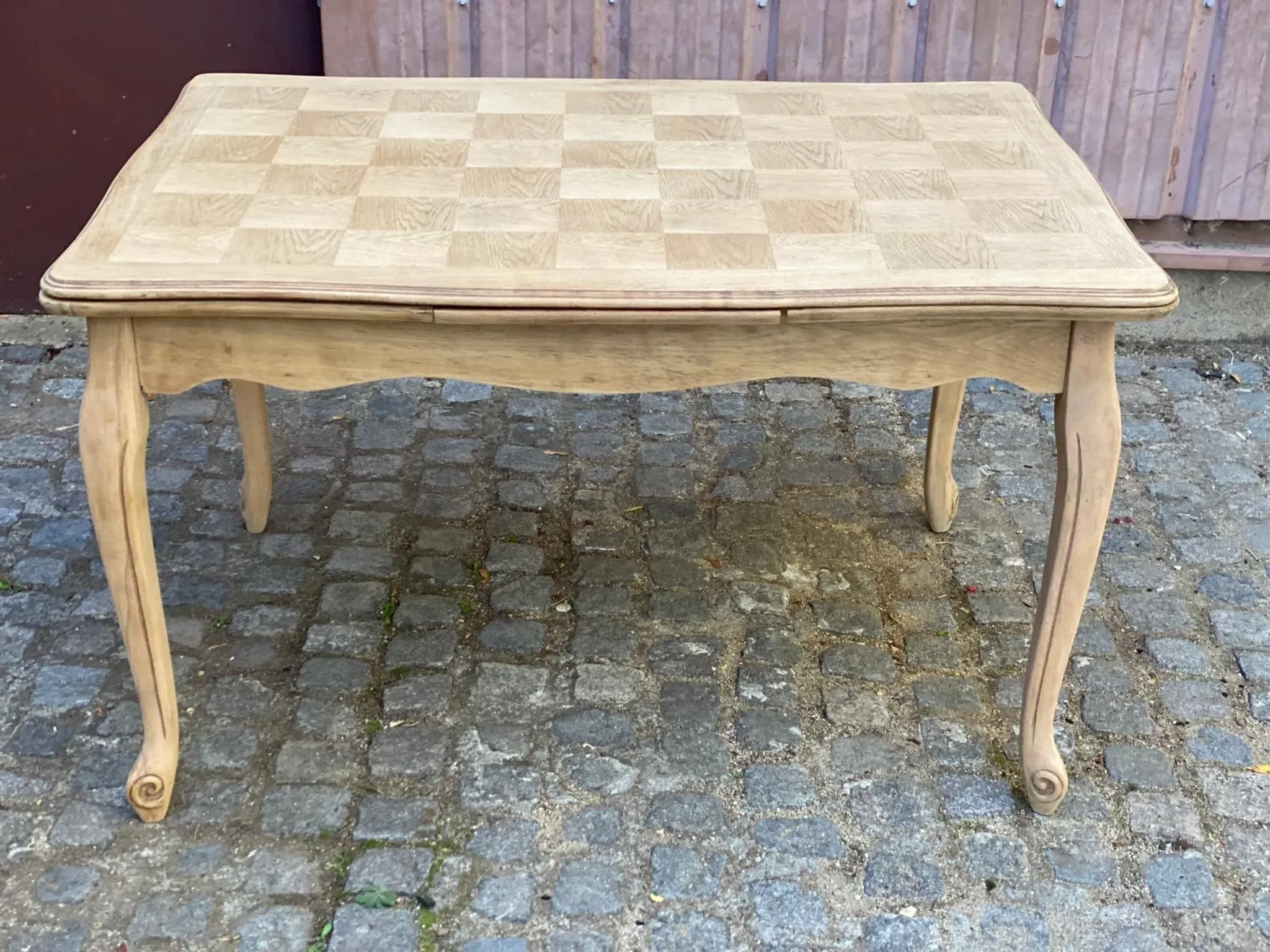 Table à manger Louis XV décapée en chêne massif 1970 215cm