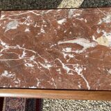 Louis XVI style marquetry & bronze bed and bedside table