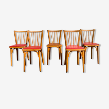 Set of 5 Baumann bistro chairs n°12