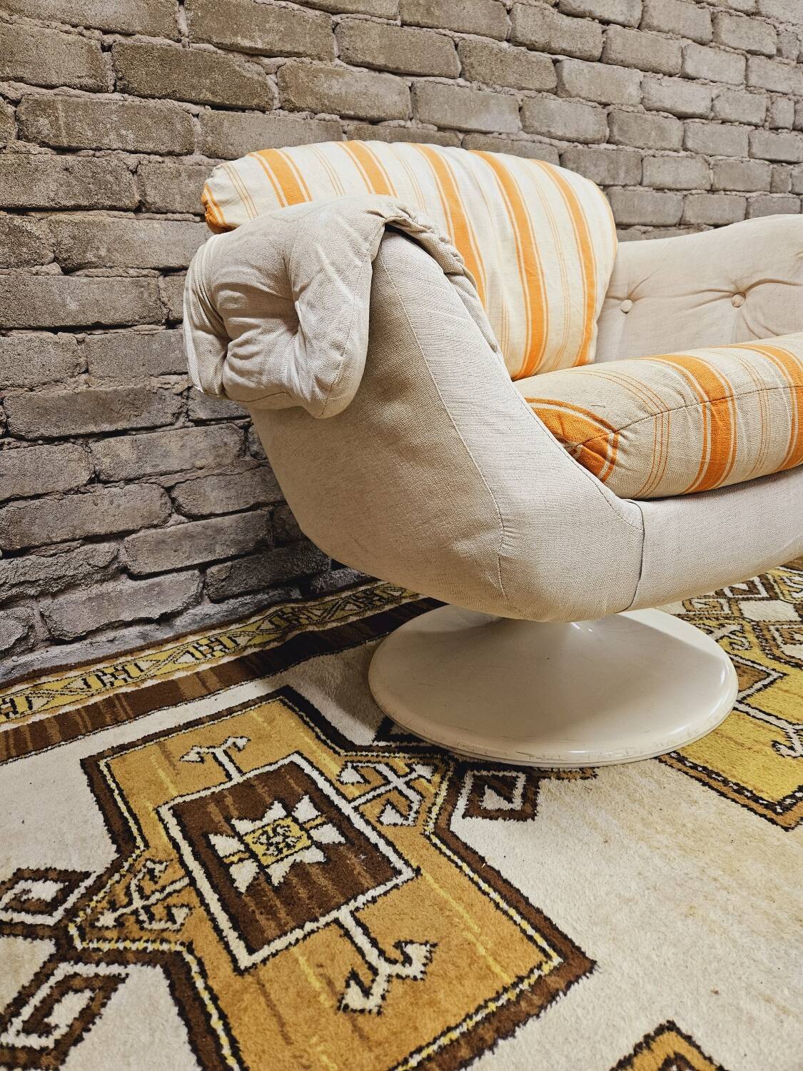Swivel shell armchair by lusch erzeugnis 1970 vintage