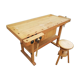 Etabli meuble industriel atelier de artiste Claude Lagouche  avec tabouret