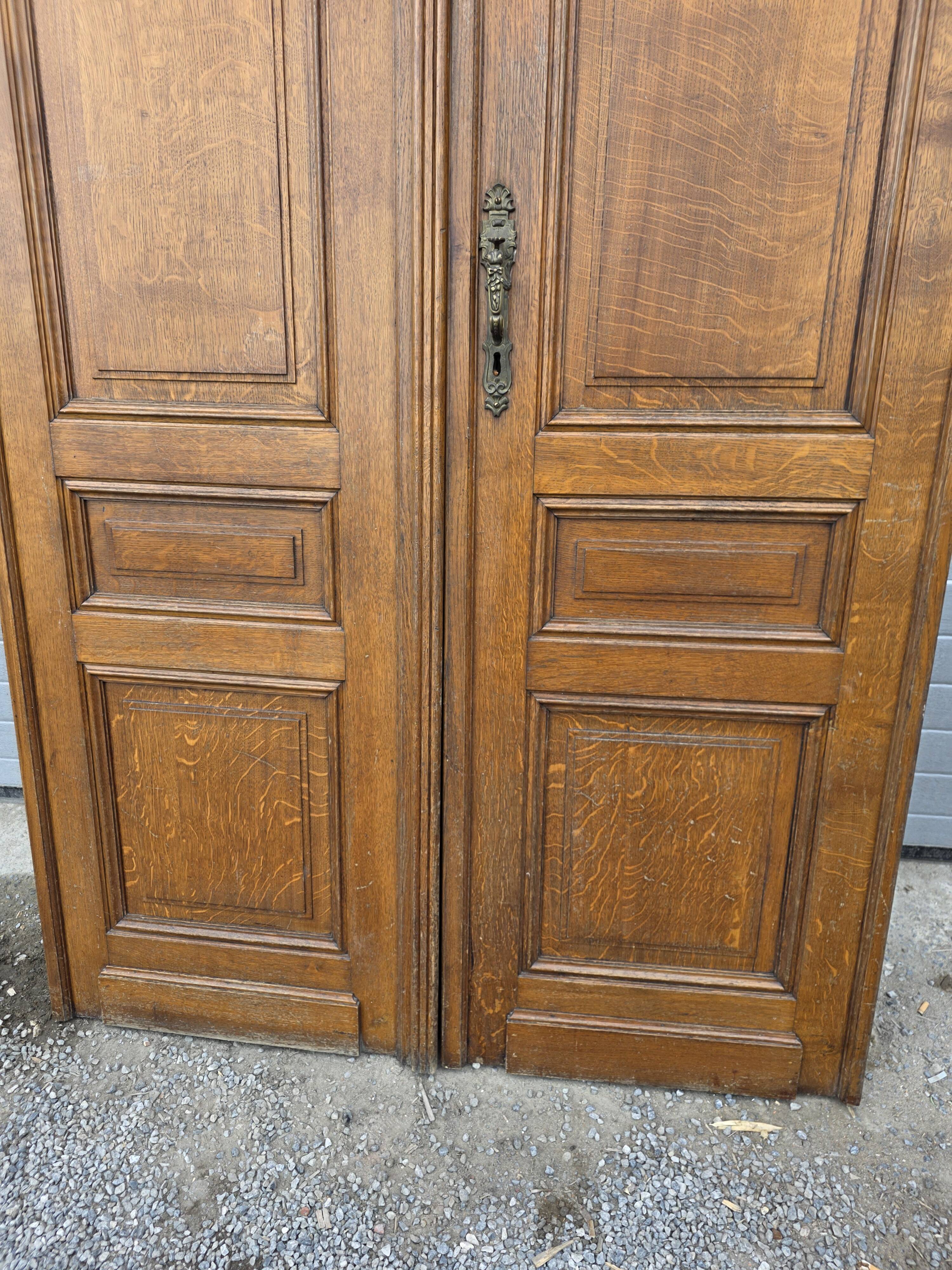 6 solid oak partition doors, 277cm in height (exceptional model)