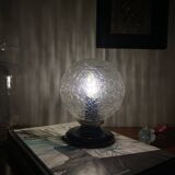 Ceiling light or wall light with cracked glass globe, 13 cm, porcelain rose.