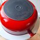 LeCreuset Enzo Mari orange red enamelled cast iron round casserole dish 23 cm perfect condition