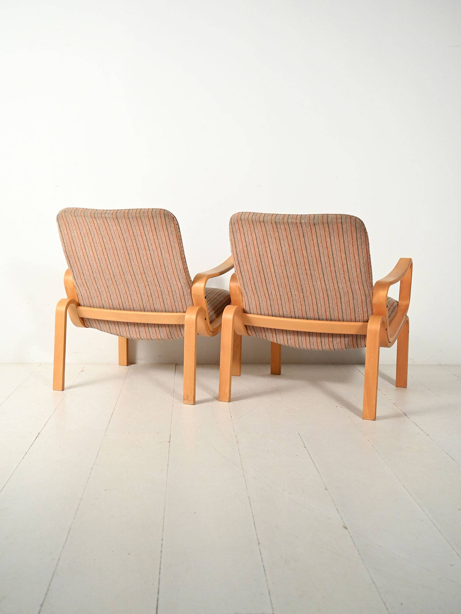 Pair of Swedish Ire Möbler bent beech armchairs, 1960s