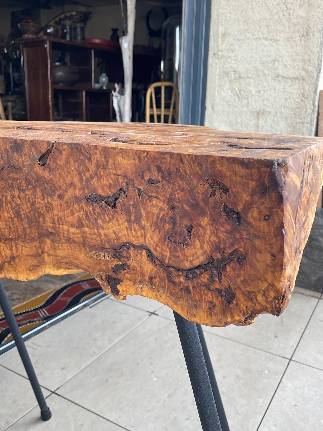 Raw wood console