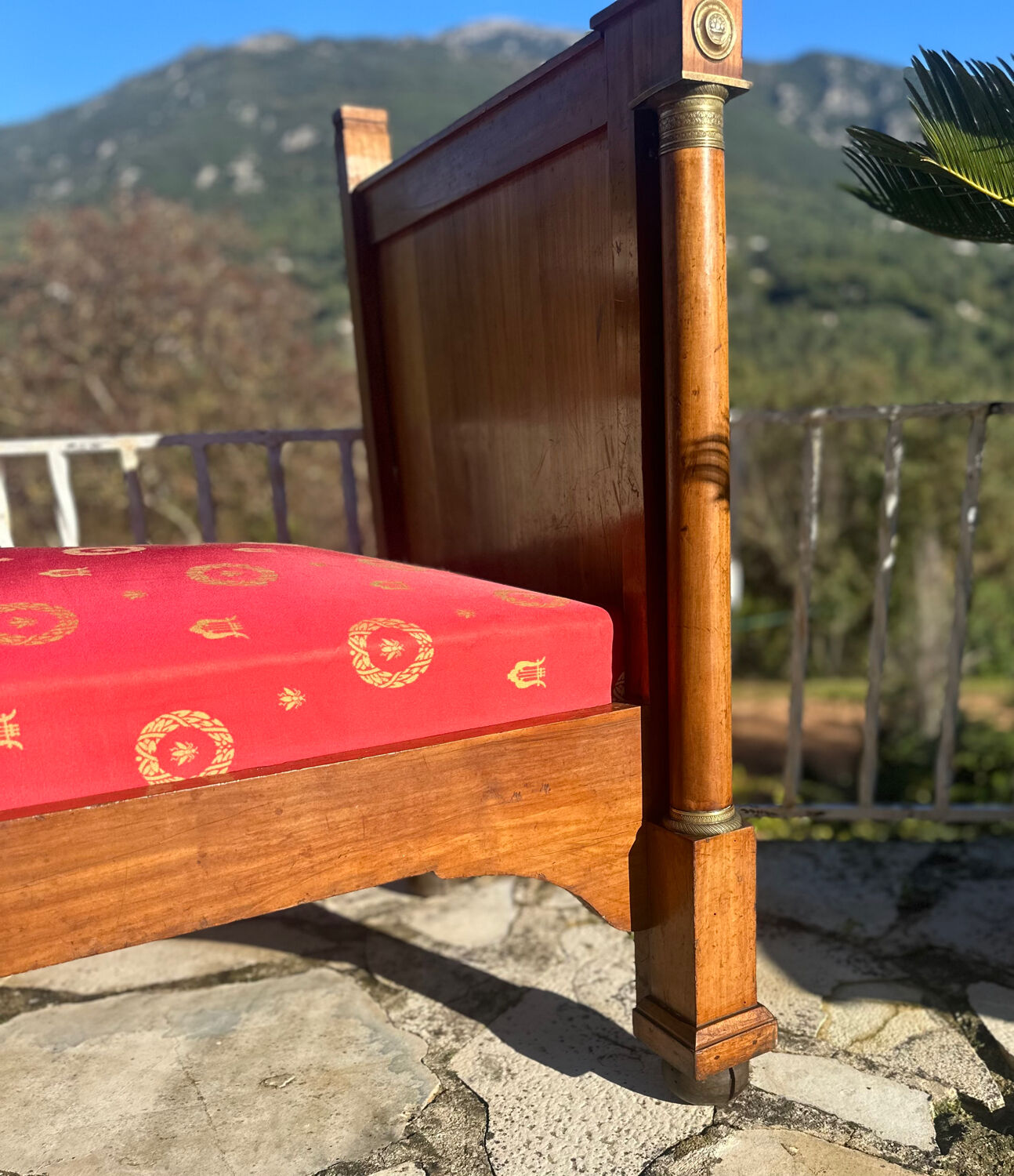 19th Century Empire Period Solid Walnut Daybed