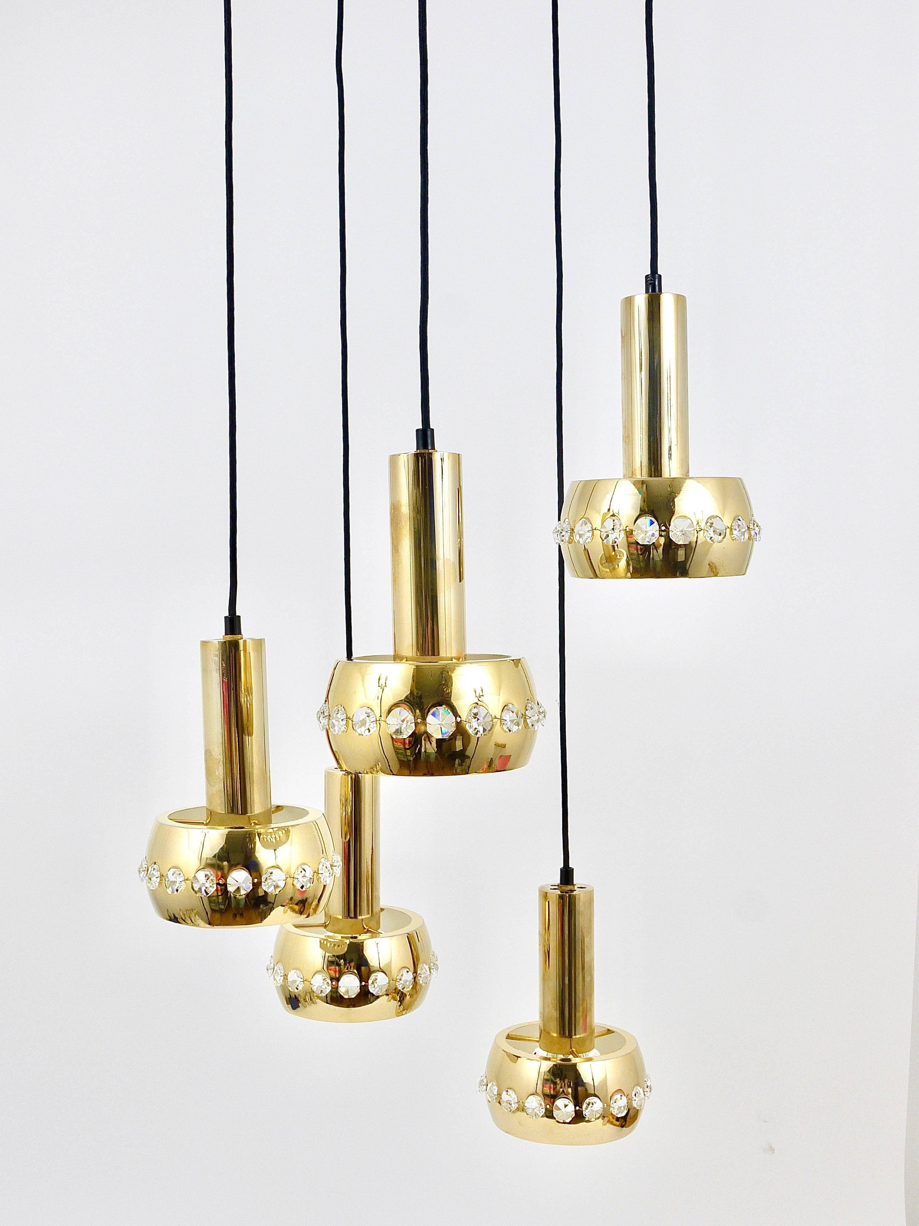 Bakalowits Lustré et Cristaux Suspension à Cinq Bras en Cascade, Autriche