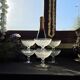 Exceptional set of 6 Baccarat Rohan Art crystal champagne flutes.