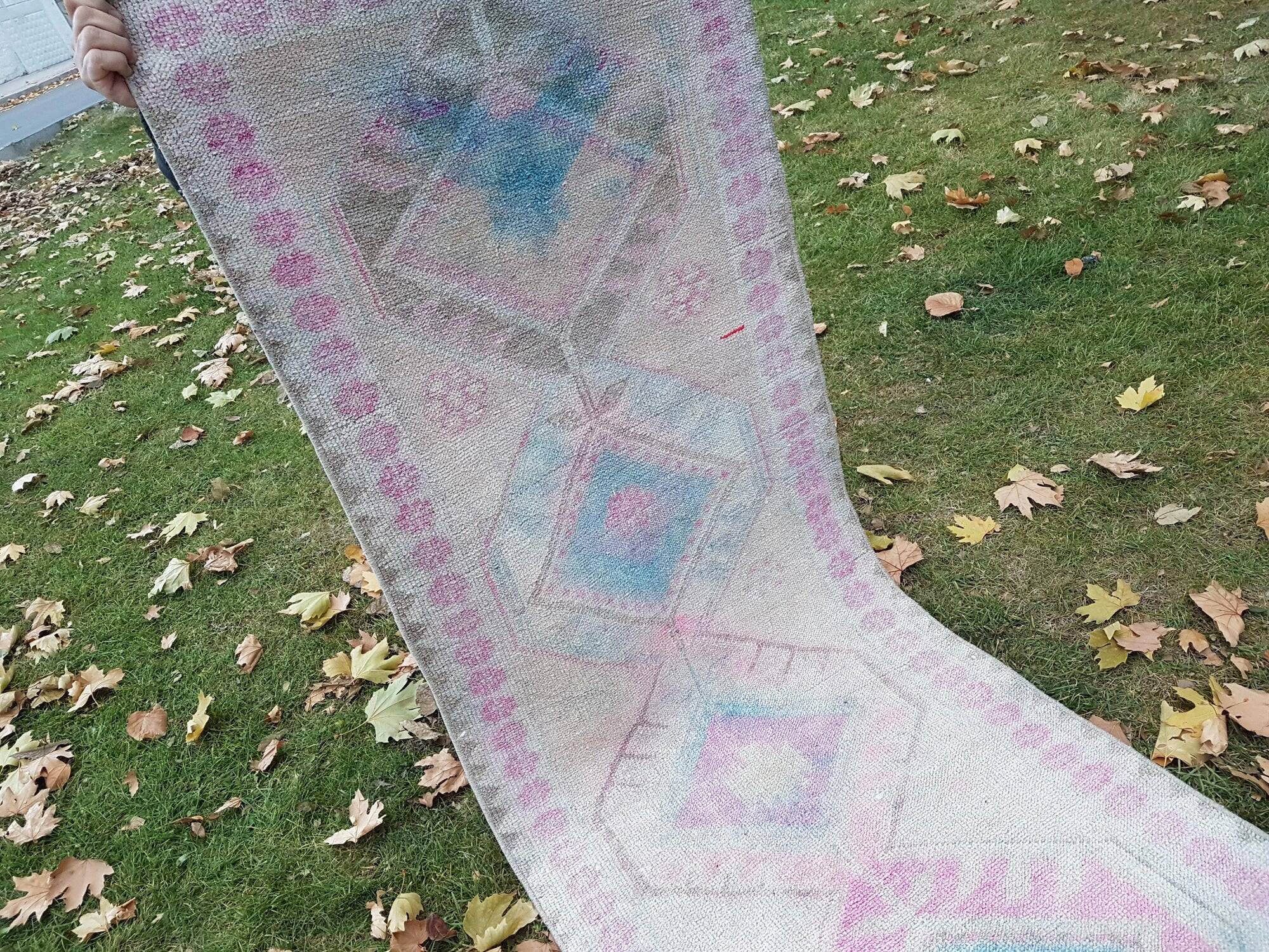 Vintage Turkish hallway rug 80x400 cm