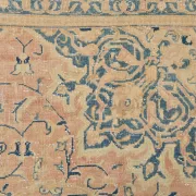 Peach Pink Large Persian Rug, Floral Bordered Vintage Carpet, 292x387Cm