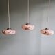 Set of 3 pendants in pink marbled opaline
