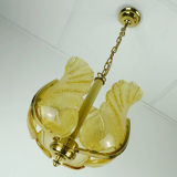 Carl fagerlund mid century pendant lamp brass amber glass orrefors 1960s chandelier