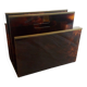 Magazine holder in lucite, tortoiseshell