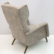 Pair of Gio Ponti Mid-Century Modern Italian Velvet "Alata" Lounge Chairs