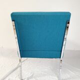 Vintage metal and fabric armchair