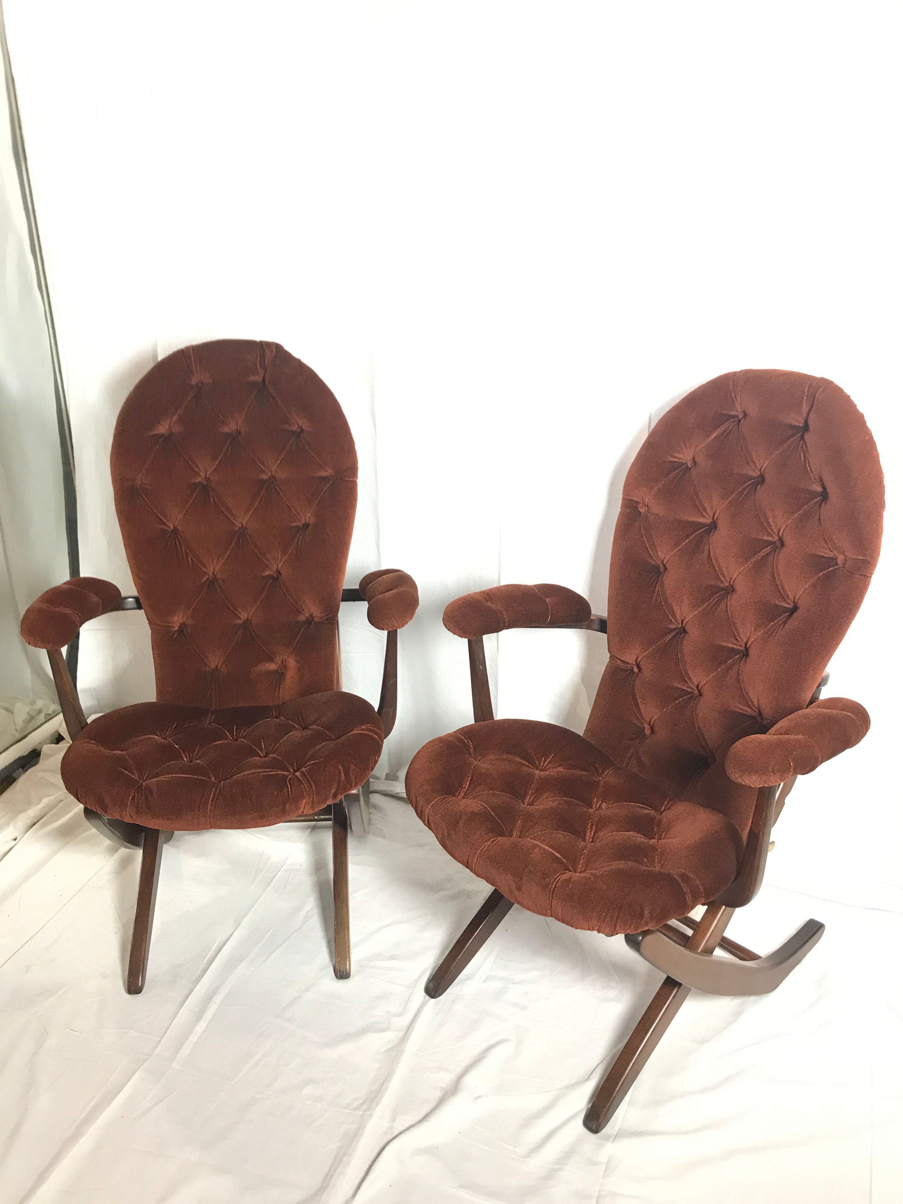 Vintage armchairs and rest feet