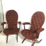Vintage armchairs and rest feet