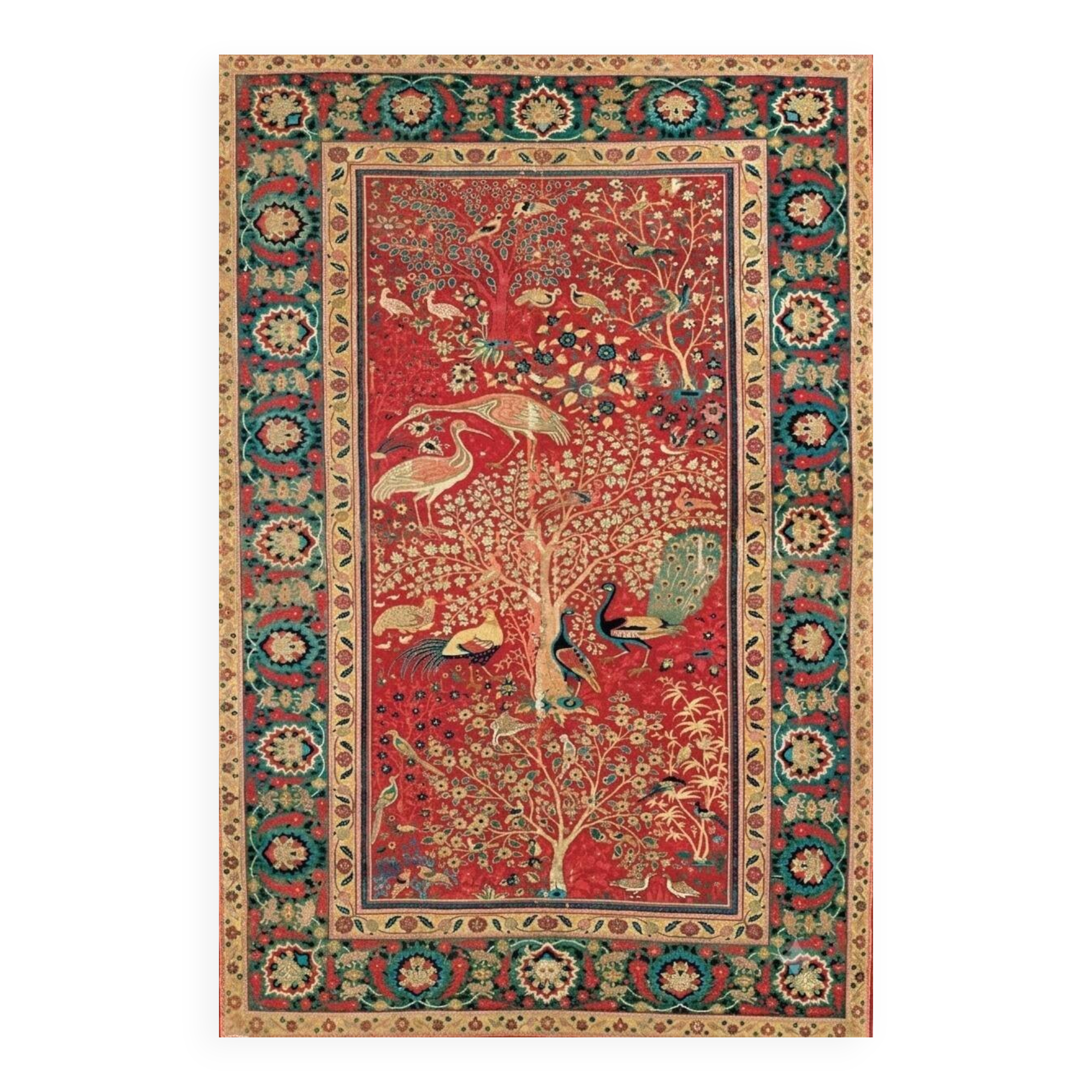 Persian rug "Tree of Life" with Birds – 137 x 240 cm - Handmade
