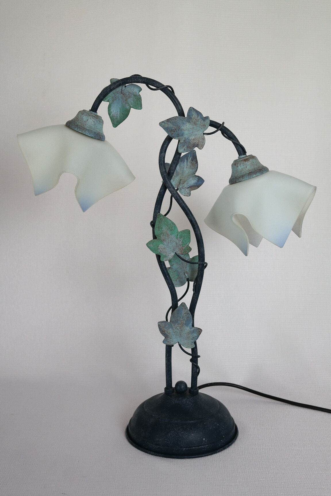 Table lamp in metal and frosted glass by Jean-Pierre Ryckaert, collection "Louisiane" 60's