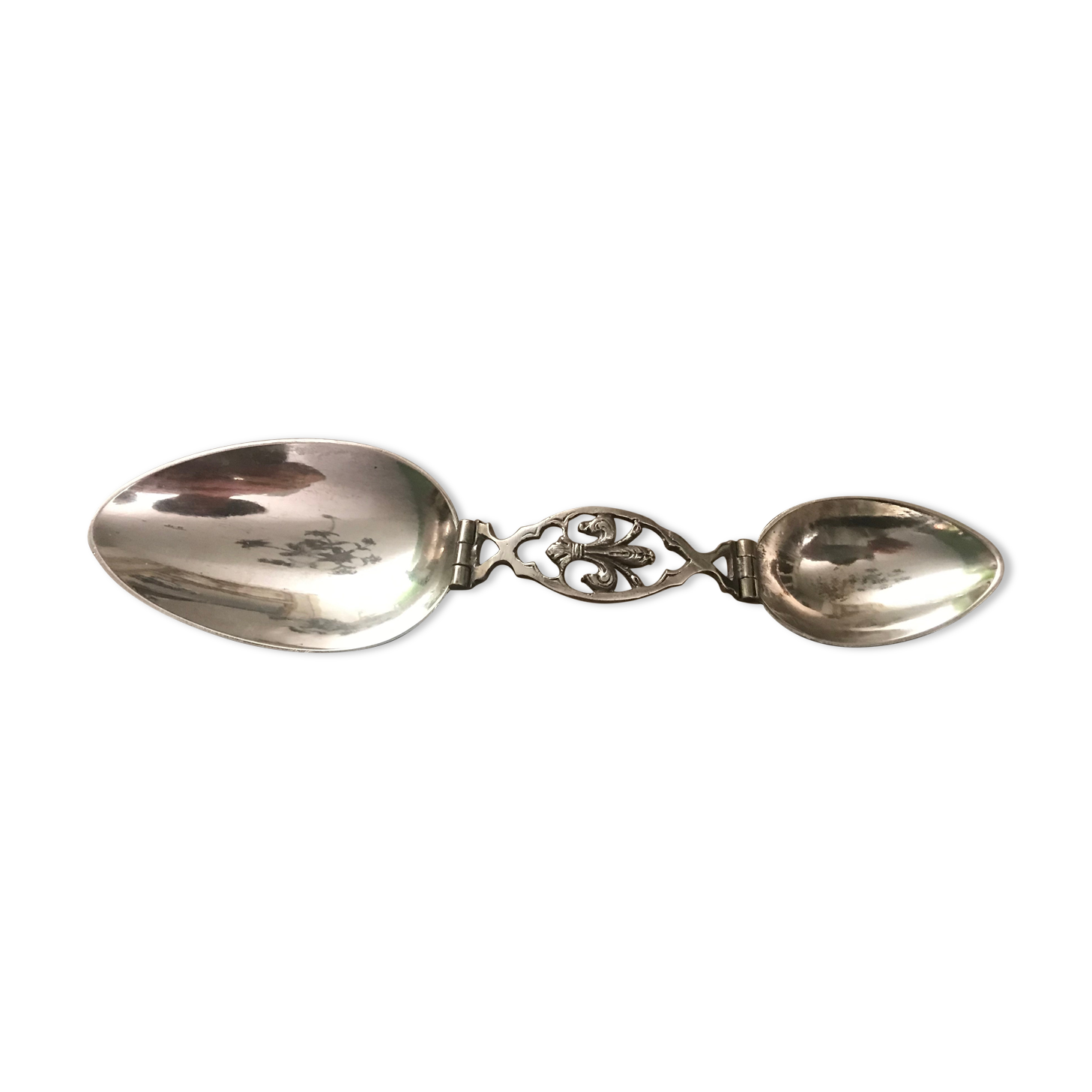 Double Travel Spoon Silver Metal