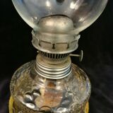 Lampe à pétrole verre en cristal Czechoslovakia