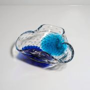 Vintage Murano ashtray Barovier Toso Bullicante Mint Green Turquoise Blue Bubbles