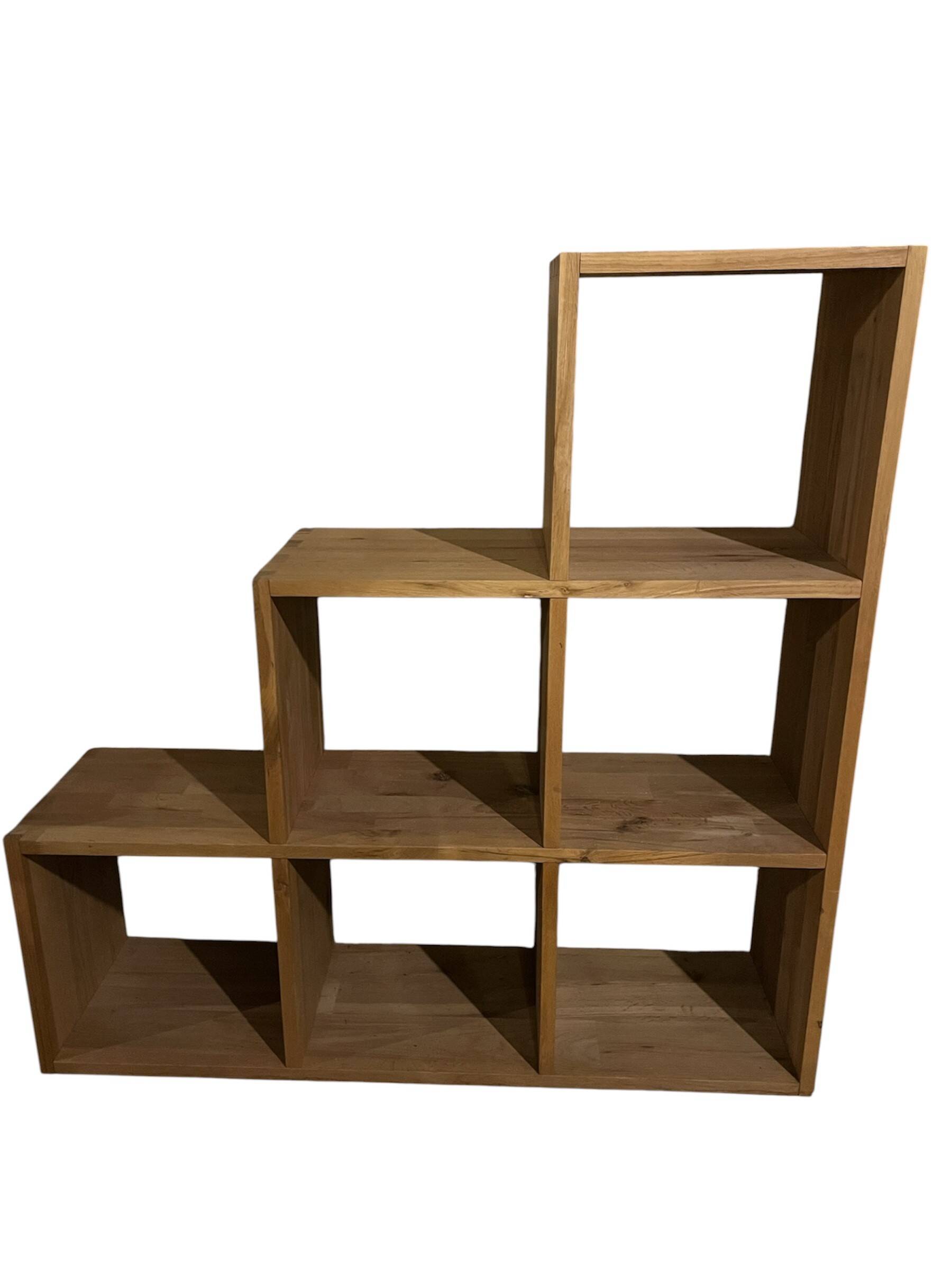 Solid wood staircase shelf