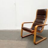 Vintage Swedish armchair model Lamello in beech by Yngve Ekström for Swedese, 1970s.