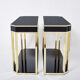 Pair of black lacquered consoles and brass 1970