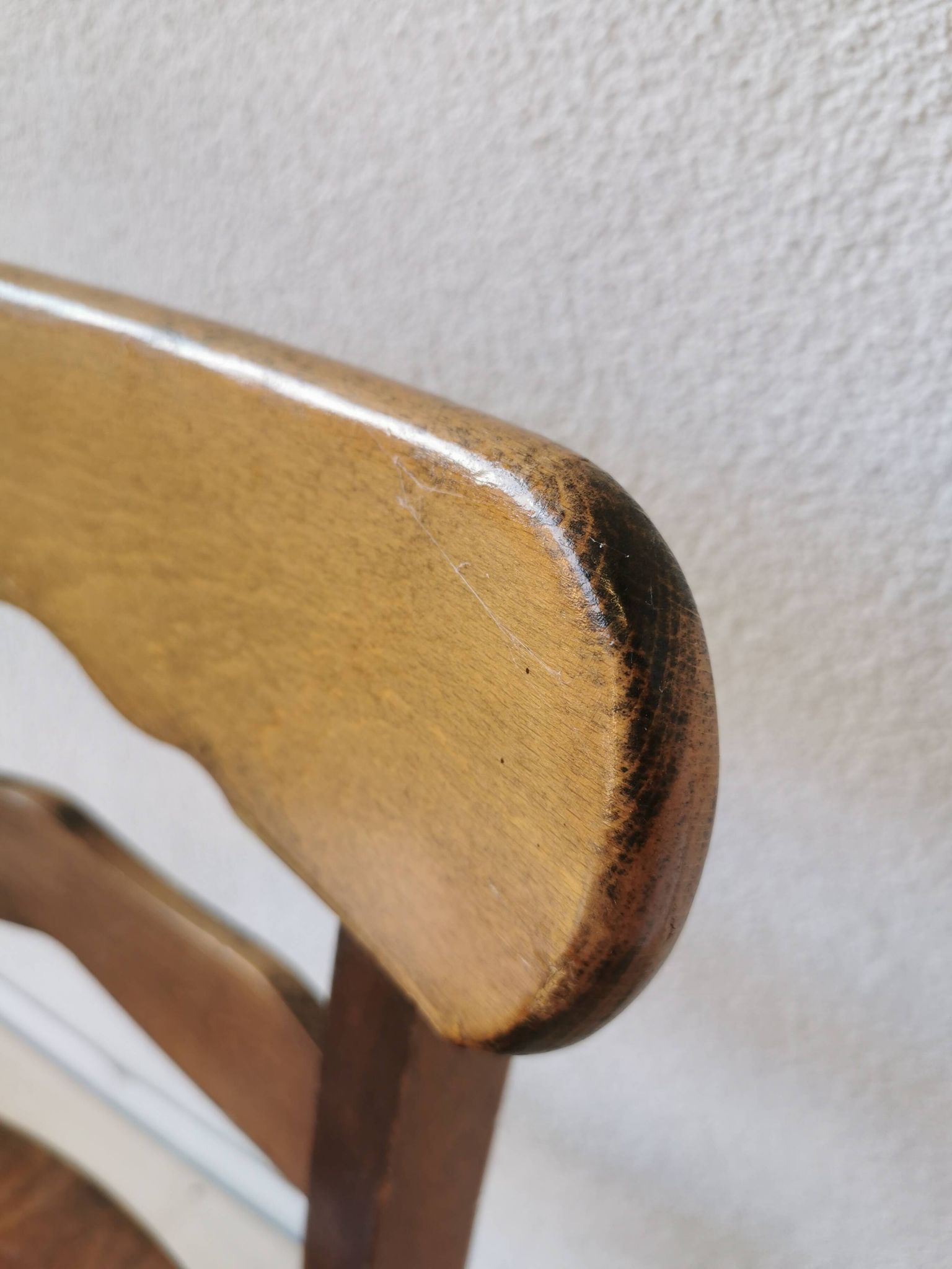 Vintage Wooden Dining Chair: Tyrolean Farmhouse Bistro, 1970s