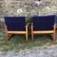 Duo de fauteuils vintage en hêtre lupton morton de john morton