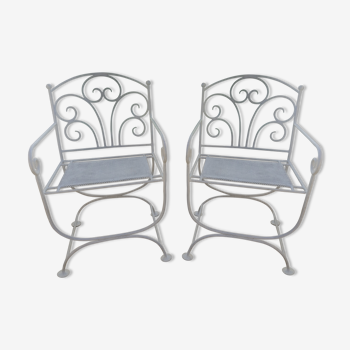 Pair of wrought iron fouls