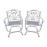Paire de fauteuils en fer forgé