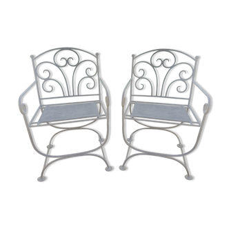 Pair of wrought iron fouls