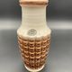 Vintage Jasba ceramic vase – brown and white geometric relief – A