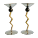 Pair of brass candle holders