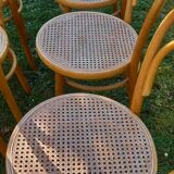 Set of 6 caned bistro chairs