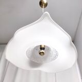 Suspension en verre de Murano blanc, marque La Murrina, Italie, années 1980