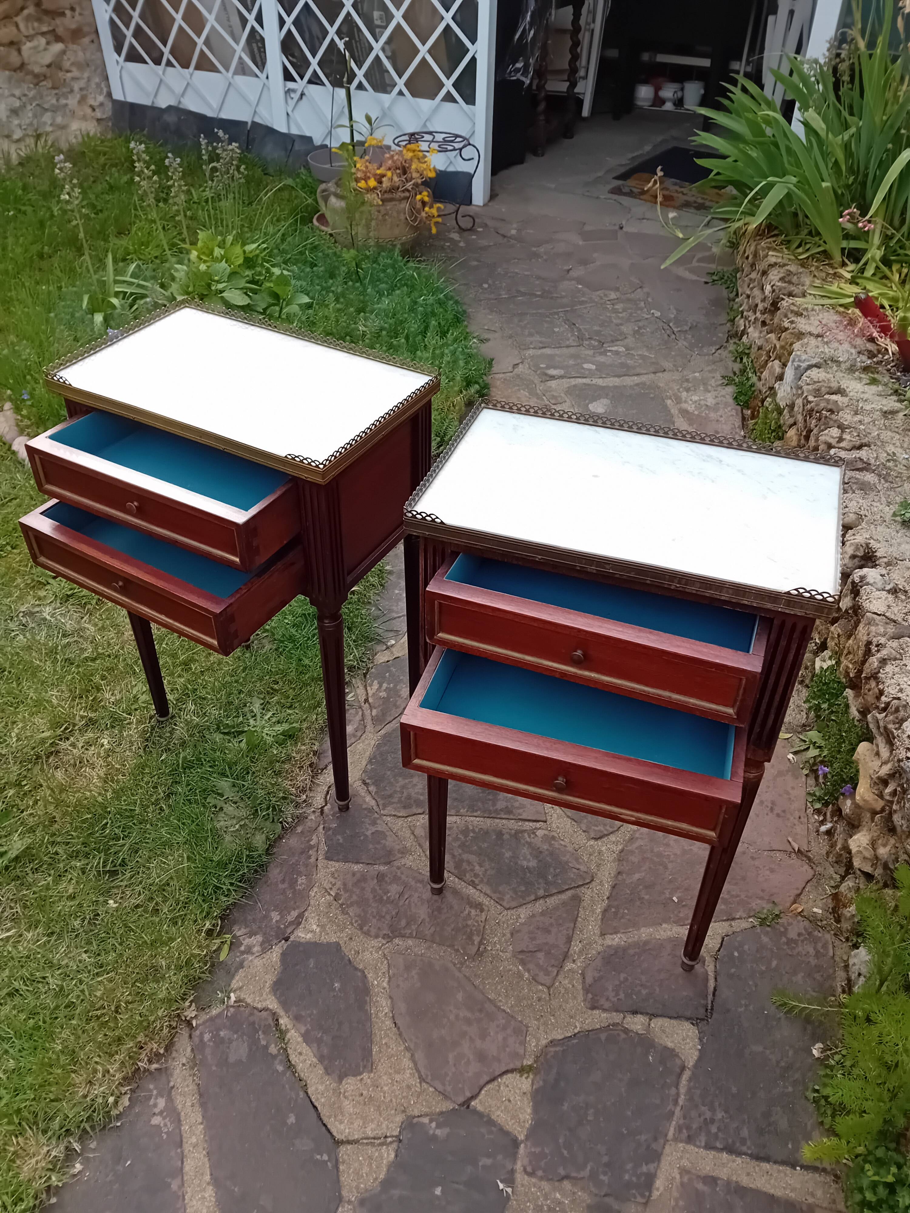 Pair of Louis XVI bedside tables.