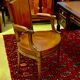 Louis XVI style desk, mahogany, tan leather