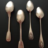 4 cuillères à café métal argenté ancien