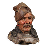 Italian terracotta sculpture of a fisherman from the 20th century